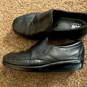 SAS Tripad Comfort Foot Bed Dream Moccasins Black Padded Arch Support Size 8